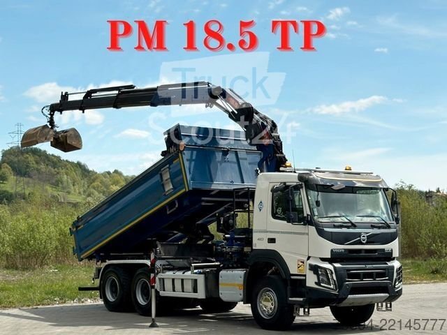 Autokran VOLVO FMX 410 Kipper 5,00m *PM 18.5 TP/FUNK *6x4 gebraucht