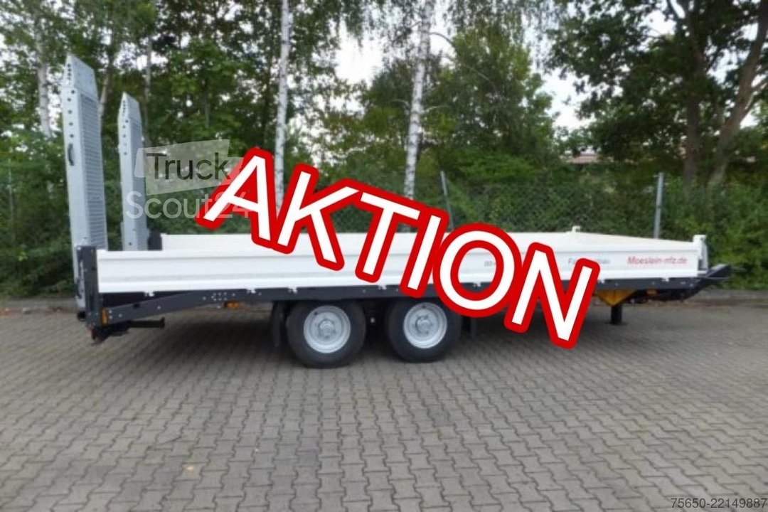 Tieflader Anhänger Möslein TTT 13- 5,28 Weiß  Neuer 13 t Tandemtieflader neu