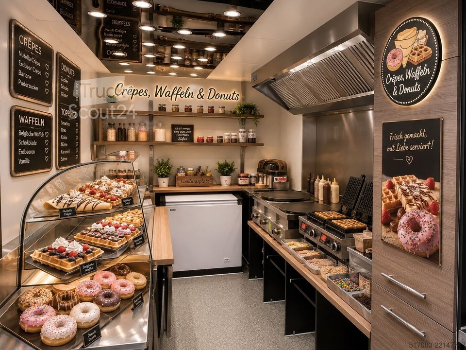 VerkaufsanhängerL EASING SIND MÖGLICH. Imbissanhänger Crêpes, Waffeln  Donuts Verkaufsanhänger nach Kundenwunsch neu