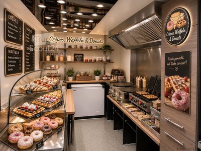 VerkaufsanhängerL EASING SIND MÖGLICH. Imbissanhänger Crêpes, Waffeln  Donuts Verkaufsanhänger nach Kundenwunsch neu