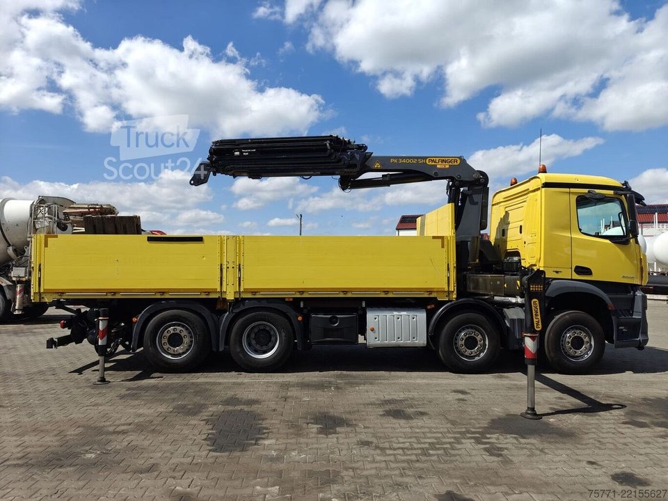 Plattformanhänger Mercedes-Benz AROCS 3445 8x2 EURO6 SKRZYNIA Z HDS PALFINGER P... gebraucht