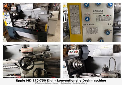 Epple MD 170-750 Digi Drehmaschine – konventionell – Linearskala