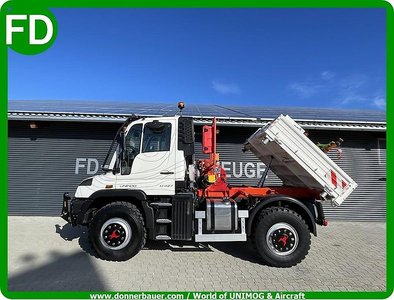 Mercedes-Benz Unimog U427 mit Werner Seilwinde, Kran, Zapfwelle, Kipper, Hydrostat , Easy Drive , Mega Ausstattung