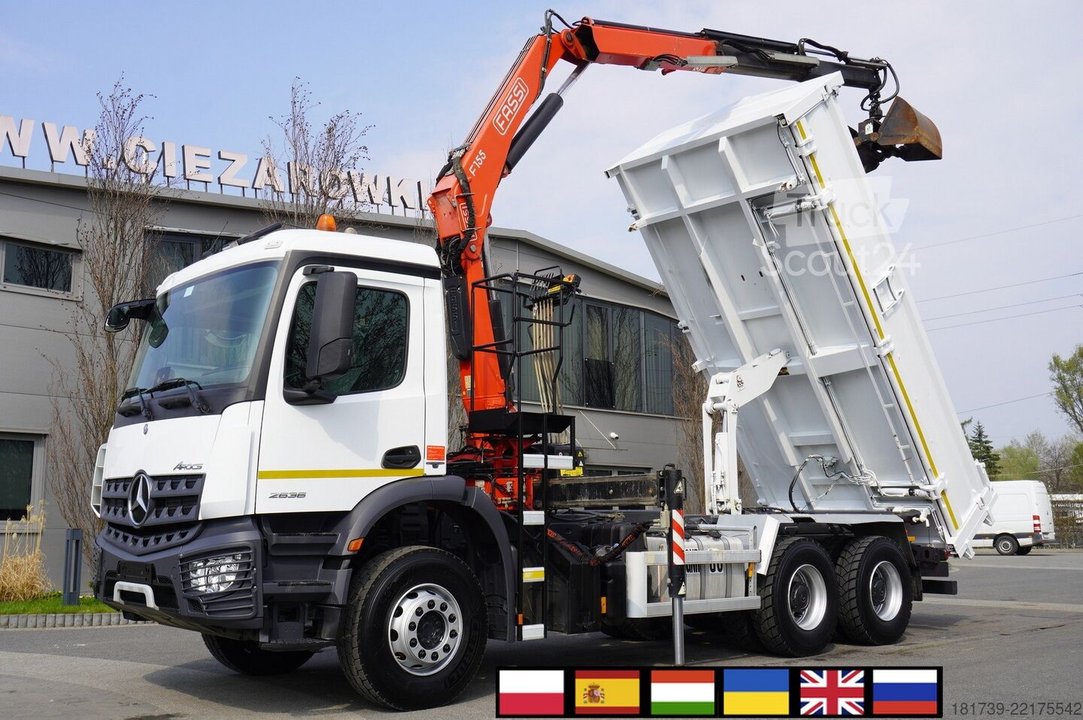 Dreiseitenkipper Mercedes-Benz Arocs 2636 / 6x4 / HDS Fassi / 3-Way Tip gebraucht