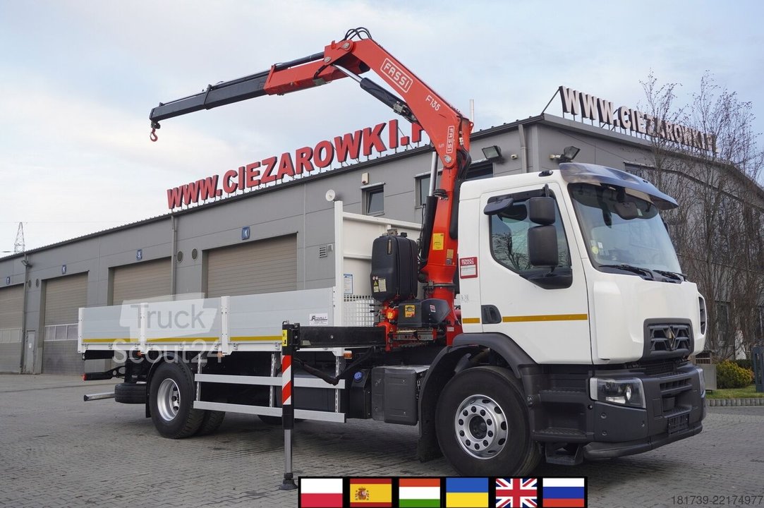 Plattform mit Kran Renault C320 P4x2 E6 / Fassi 5.6 t / Range 8 m / gebraucht