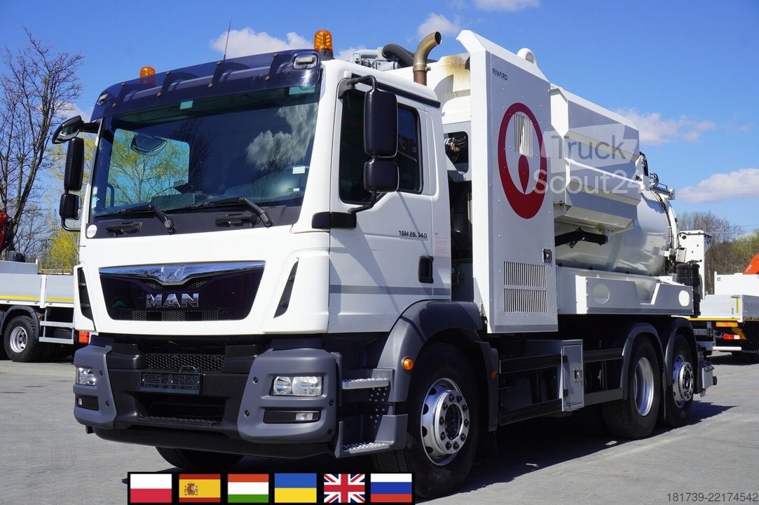 Abwasserreiniger MAN TGM 26.340 E6 / RIVARD sewage cleaner 11 gebraucht