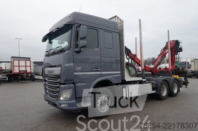 Holztransporter LKW DAF XF 510 MIT PENZ LADEKRAN 15Z8.70 INKL. HOLZGREIFER 6X4 gebraucht