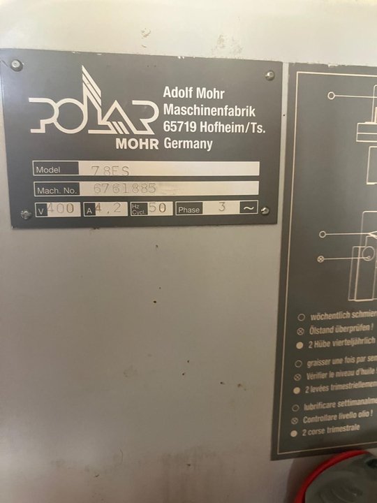 Paper cutting machines POLAR 78 ES