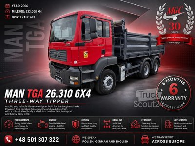 3-Seiten-Kipper MAN TGA 26.310 / 3 WAY KIPER / SERVICED! gebraucht