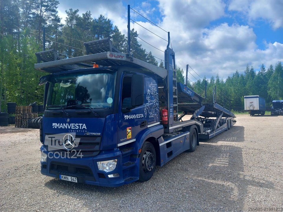 Autotransporter LKW Mercedes-Benz ACTROS 1843 Car carrier + Lohr WXS gebraucht