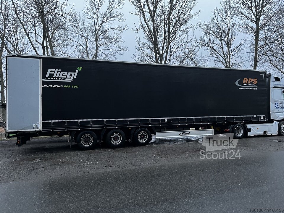 Auflieger mit Pritsche & Plane Fliegl SDS 390 Gardinensattel Mega gebraucht