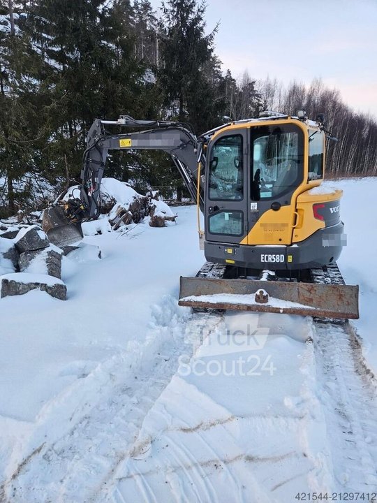 Minibagger Volvo ECR58D Crawler Excavator   Rototilt   2 Buckets   gebraucht