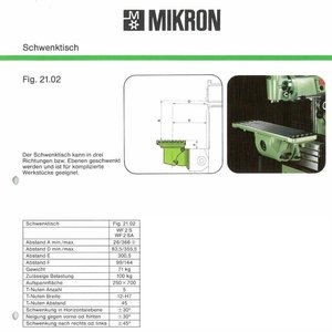 Angle Tables MIKRON 21.02 (WF 2) - Universaltisch