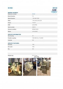 Diesel engines MARINE GEARBOX FROM STOCK TK700