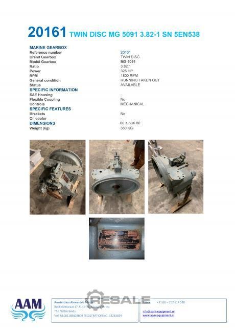 Engines TWIN DISC MG 5091