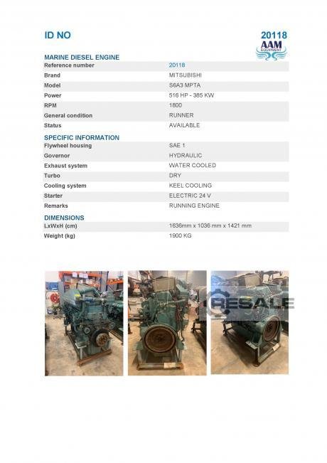 Engines MITSUBISHI S6A3 MPTAW