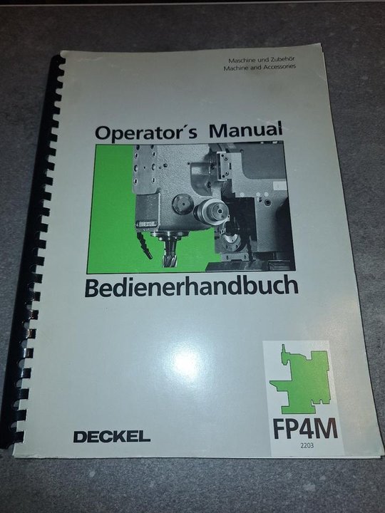 Bedienerhandbuch für Deckel FP4M 2203 Fräsmaschine
