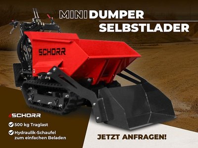 SCHORR Minidumper RR500DHKAS PRO [Selbstlader] 500kg Raupendumper Mulde Schaufeldumper Dumper selbstladend