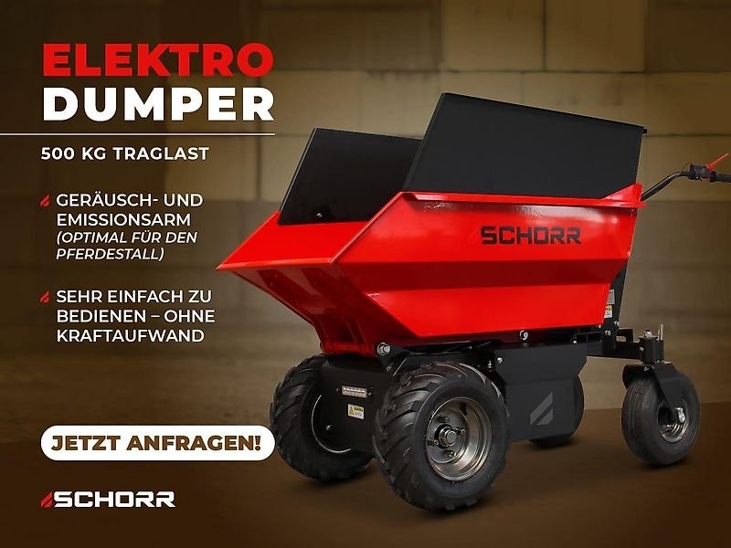 SCHORR Minidumper DEHRAS 500kg Elektro 1000W 48V Elektrodumper Dumper Motorschubkarre Elektroschubkarre