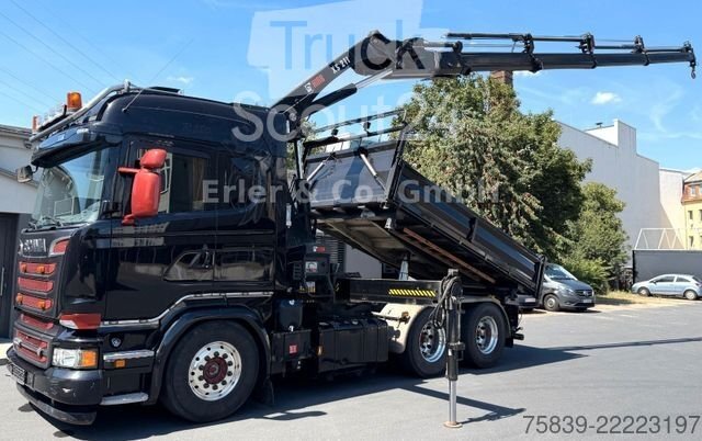 Dreiseitenkipper LKW SCANIA R 580 V8, HIAB 211, Retarder, Standklima gebraucht