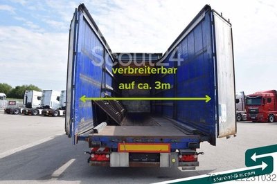Auflieger mit Pritsche & Plane SCHWARZMÜLLER Mega Coil Verbreiterbar Hubdach gebraucht