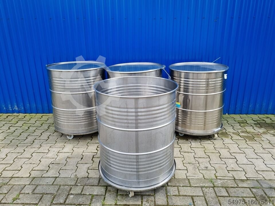  Edelstahlfass Behälter auf Rollen