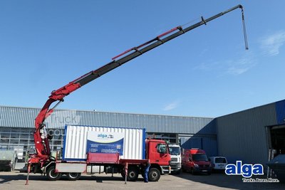 LKW mit Pritsche (offen) MERCEDES-BENZ 4140 Actros 8x4, Fassi F600AXP, Funk, Container gebraucht