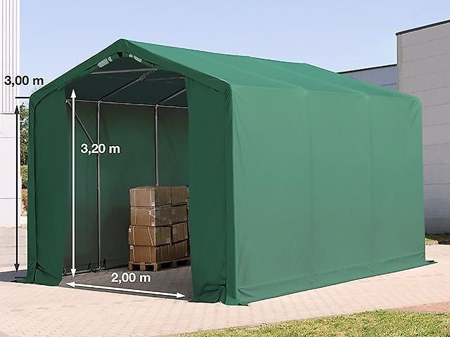 Toolport GmbH Lagerzelt 3x6-8x16 Zelthalle Industriezelt Zeltgarage Unterstand Halle Lager grün