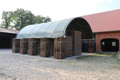 Toolport GmbH Container Überdachung 8x6m Lagerzelt Unterstand Containerzelt