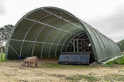 Toolport GmbH Rundbogenhalle 9,15x20m Lagerzelt Zelthalle Industriezelt grün