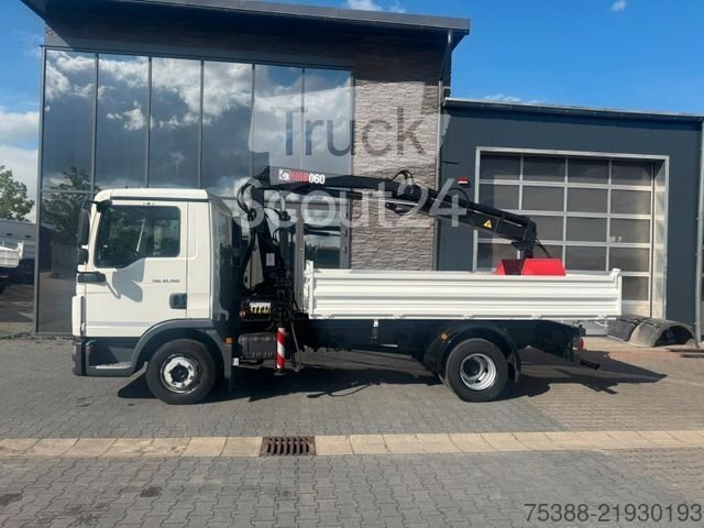 Kipper LKW MAN TGL 10.190 3- Seitenkipper Kran Hiab Greifer gebraucht