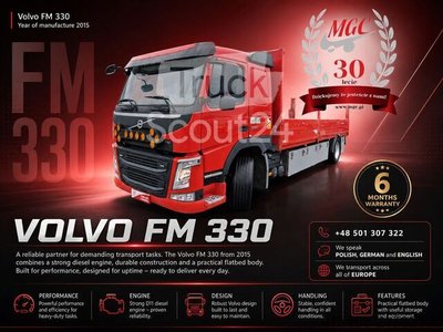 Plattformanhänger Volvo FM 330 / HDS HIAB / 1 OWNER gebraucht