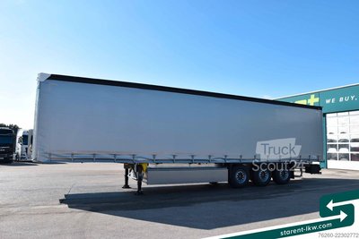 Auflieger mit Pritsche & Plane SCHMITZ CARGOBULL Liftachse Palettenka. XL- + Getränkezert. MIETE neu