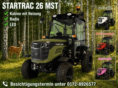 Startrac 26 Kabine und Rasenbereifung LED / Heizung / Radio / Kleintraktor mit Mitsubishi Motor 26 PS * Garantie * Winte