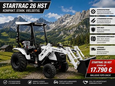 ‼ Startrac 26 HST ‼mit Garden Galaxy Pro Bereifung * Weiß Hydrostat Kleintraktor NEU mit Mitsubishi Motor 26 PS Garantie