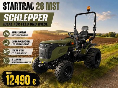 Startrac 26 mit Industriebereifung Kleintraktor mit Mitsubishi Motor 26 PS Straßenzulassung Garantie Traktor Allrad Schl