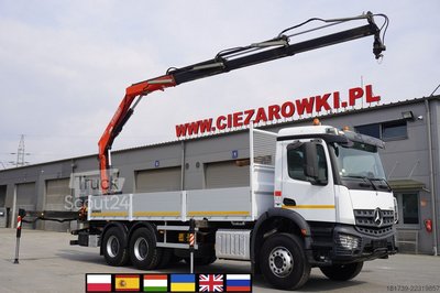 Plattform mit Kran Mercedes-Benz Arocs 2633 flatbed truck / Crane FASSI gebraucht