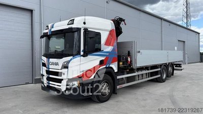 Plattform mit Kran SCANIA P410 B 6x2 / 2024 / 90 tho. km! / HMF gebraucht