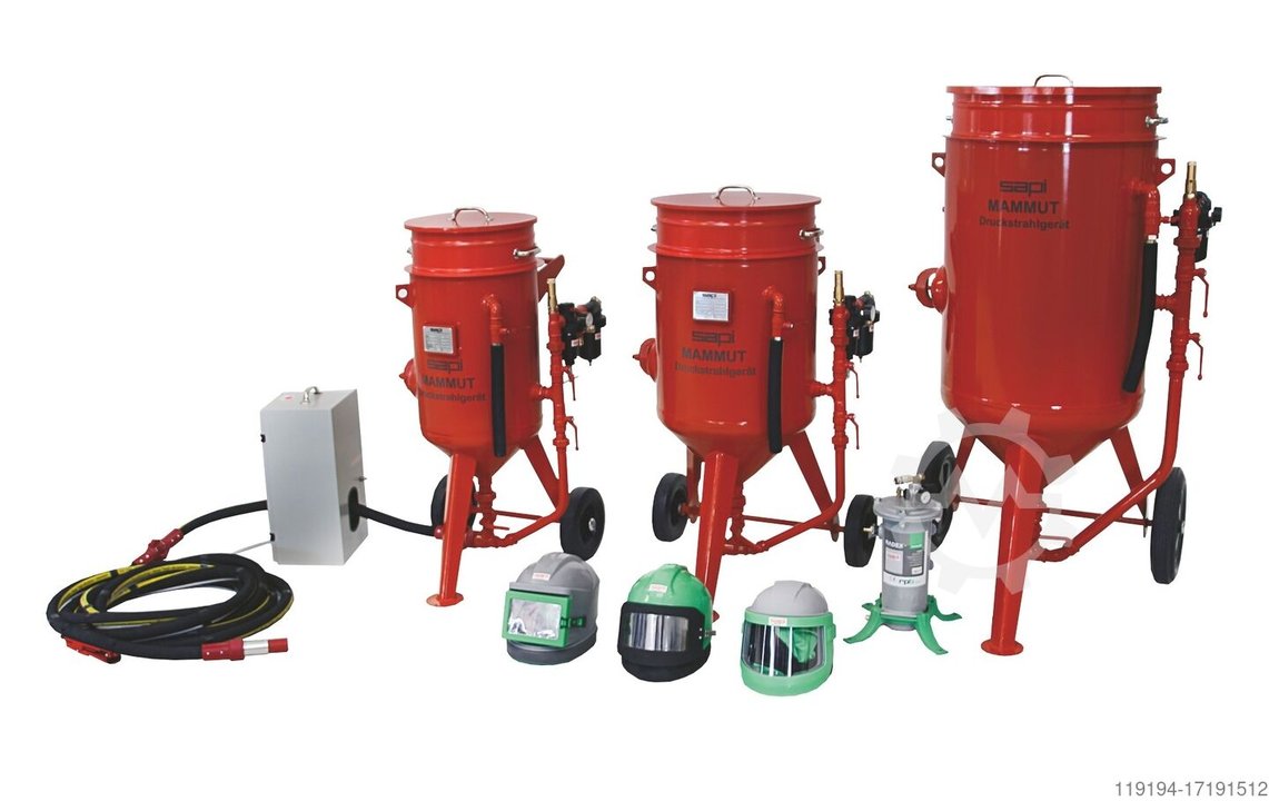 SAPI Sandstrahlanlage mit Quick-STOP Druck-Sandstrahlgerät