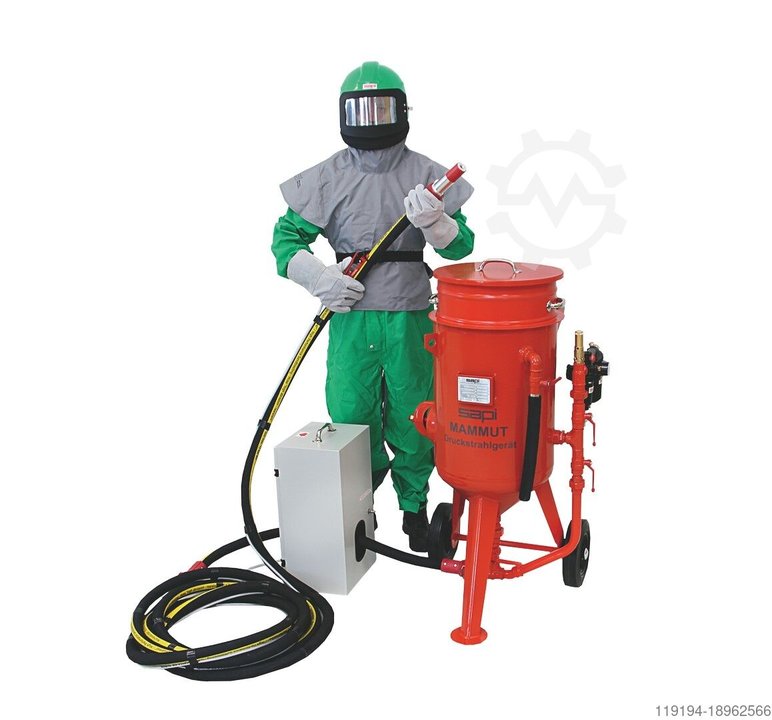 Mammut 60 liter Druck-Sandstrahlgerät mit Quick-STOP