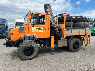 Autokran Unimog U1650  Kran Hiab 100 Seilwinde 6 Ersatzreifen gebraucht