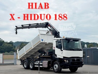 Autokran RENAULT C 430 *KIPPER 5,40m*HIAB X-HIDUO 188 + FUNK *6x4 gebraucht