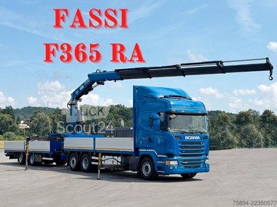 Autokran SCANIA R 450 * FASSI F365 RA + FUNK + Anhänger*TOP gebraucht