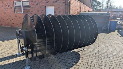 Langweger Schlauchhaspel XL125, 10 Fächer - für 1000 Meter Flachschlauch