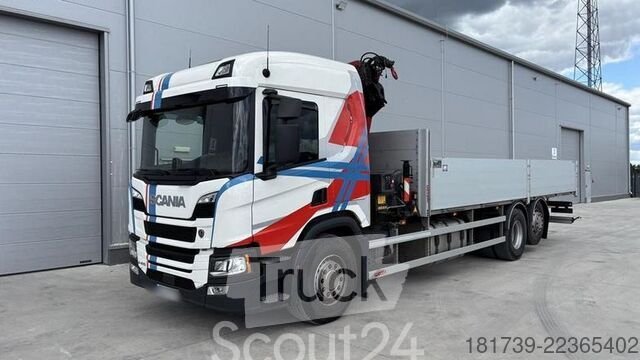 Plattform mit Kran SCANIA P410 B 6x2 / 2024 / 90 tho. km! / HMF gebraucht