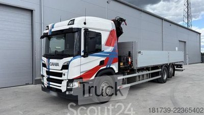 Plattform mit Kran SCANIA P410 B 6x2 / 2024 / 90 tho. km! / HMF gebraucht