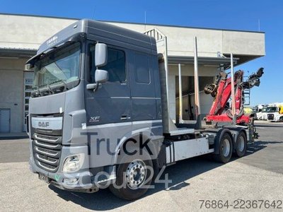 Holztransporter LKW DAF XF 510 MIT PENZ LADEKRAN 6X4,  12Z9.50 INKL. HOLZGREIFER gebraucht