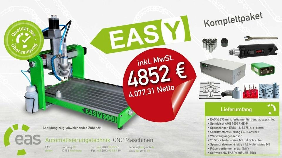 CNC Fräse - EASY 300 mini - EAS GmbH - 3 Achsen Steuerung /4852€*