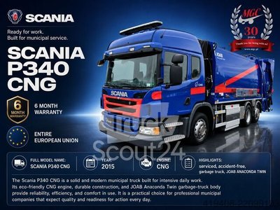 Abfallsammelfahrzeug Scania P340 LB 6X2*4 / JOAB ANACONDA TWIN gebraucht