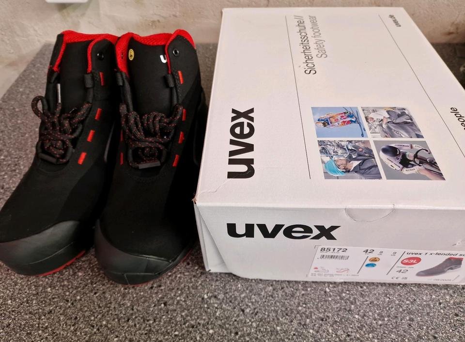 Uvex Sicherheitsschuhe S3 Größe 42 Schwarz Rot
